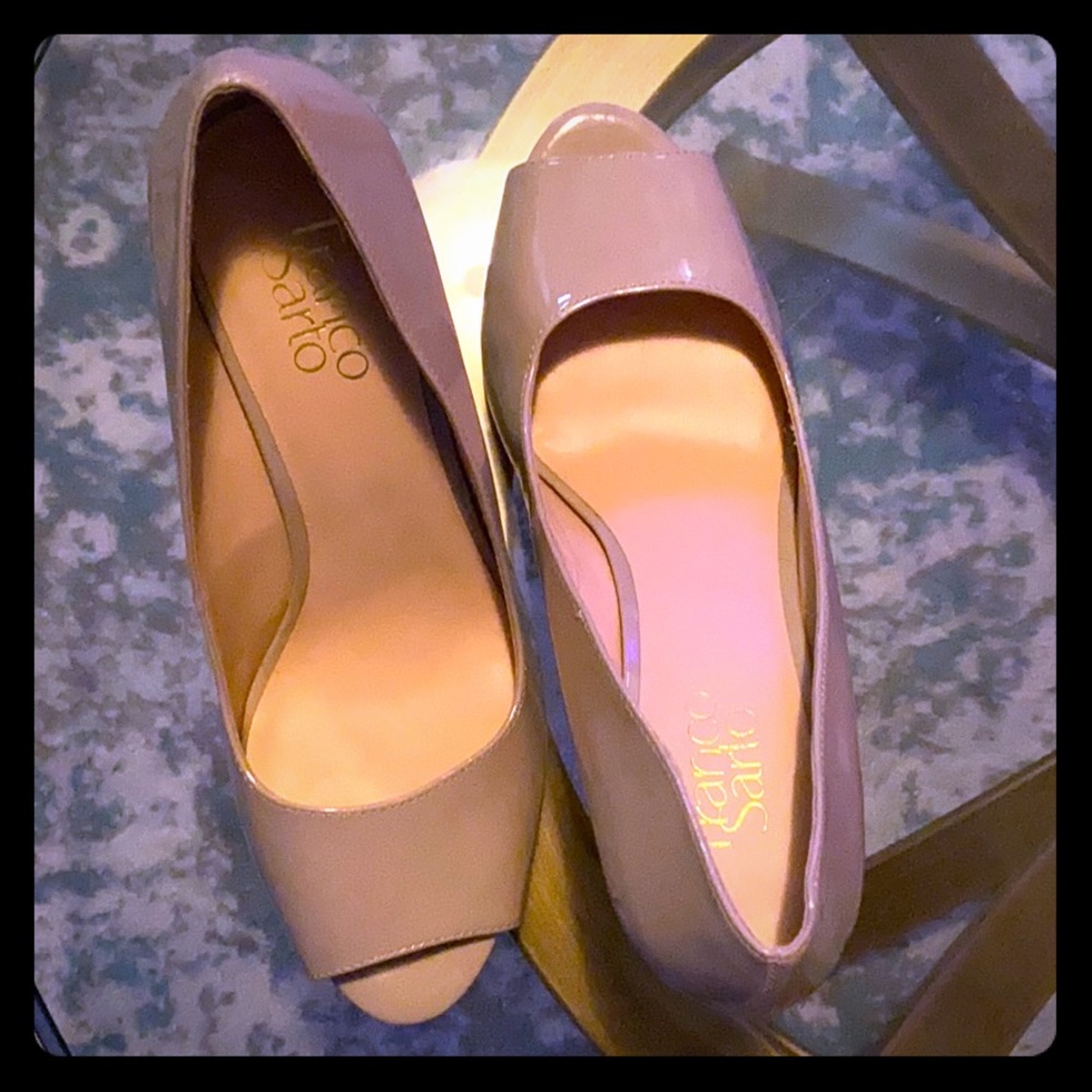 Franco Sarto Opentoe Tan heels size 9 *Never Worn*